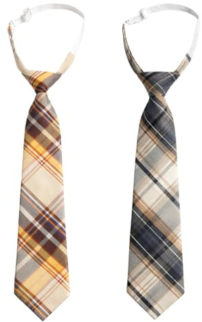 PHYNDR 2 Pezzi Cravatta Donna E Da Uomo,Portatile,Stretta Con Nodo Pre-Annodato,Regolabile Quadri Chic,Per Ragazze, Laurea, Matrimonio D'Affari,Uniforme