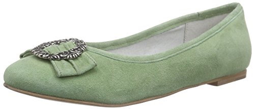 Bergheimer Trachtenschuhe Damen Christl Geschlossene Ballerinas, Grün (Lt. Green)
