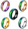 Conruich 5 Stück Stimmung Ring, Farbwechselring, Edelstahl Temperatur Emotion Ring, Unisex Mode Schmuck für Tägliche Tragen Party Schmuck Geburtstagsgeschenk, Valentinstag Jubiläum