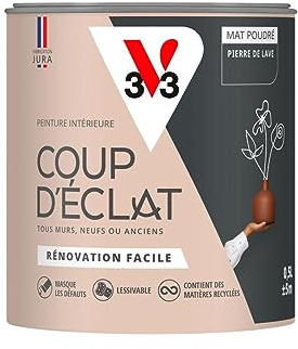 V33 Peinture murale intérieure Coup d'Éclat® Pierre de lave Mat Poudré 0,5L
