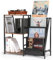 HYCFYJR Mueble Tocadiscos con Soporte Vinilos de 3 niveles, Mesa Tocadiscos con Now Playing Stand, Mesa Reproductor Vinilo, Record Player Stand para Sala de Estar, Café Rústico