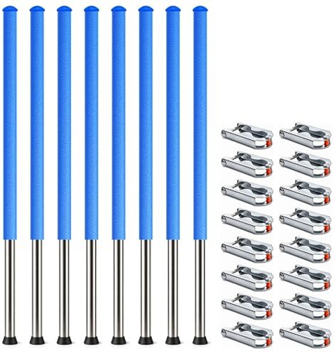 AWM studsmatta säkerhetsnät – stänger 233 cm stolpar nätstolpar nätstänger 244 305 366 400 430 460 cm reservstänger-set (8 x stänger)