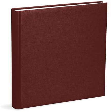 Mareli Album Fotografico 31X31 Copertina in tessuto di Cotone Bordeax, 80 pagine con velina