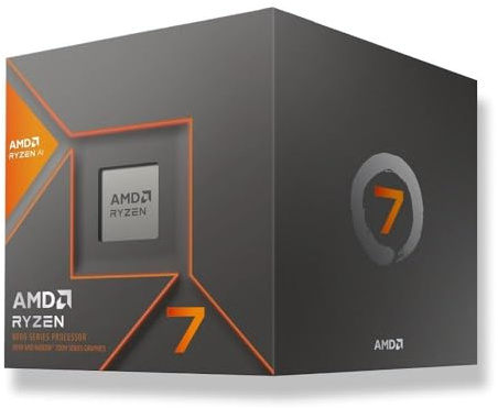 AMD Ryzen 7 8700G Processor (Integrated Radeon Graphics. Ryzen AI. 8 cores / 16 threads. 65W TDP. AM5 socket. 24 MB cache. Boost clock up to 5.1 GHz. Wraith Stealth cooler included)