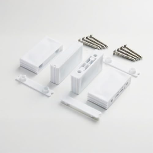 I-EASYDWW Window Limit Block with Cover, Sliding Window Locks for Vertical & Horizontal Windows, Security Window Stopper for Home Bedroom Office, Double Screw Mounting (20 Pack, White)