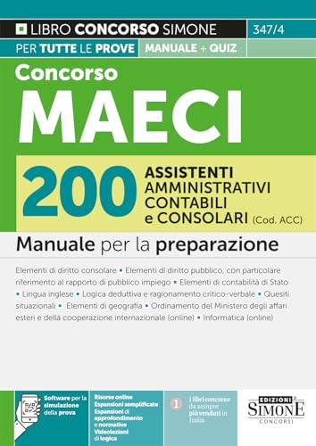 Concorso MAECI 200 Assistenti Amministrativi Contabili e Consolari (Cod. ACC) – Manuale per la preparazione