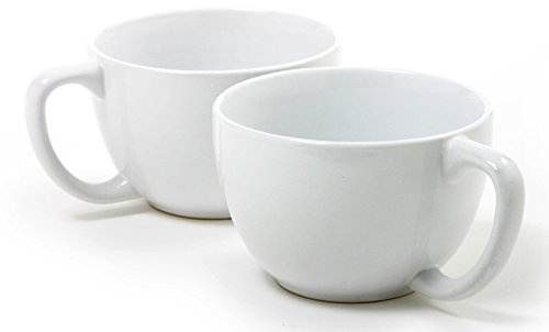 Norpro My Favorite Jumbo Porcelain Mugs, Set of 2, White