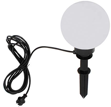 Trango 200B LED Gartenkugel IP44 Kugelleuchte 20cm Durchmesser in Weiß *GARDEN* incl. je 1x E27 LED Leuchtmittel 3000K warmweiß & mit je 5m Zuleitungskabel Gartenleuchte Außenleuchte Wegbeleuchtung