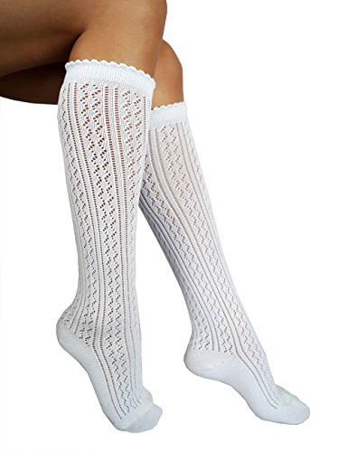 etrado fashion Chaussettes hautes pour la fête de la bière, 1 paire de chaussettes blanches, 35-38