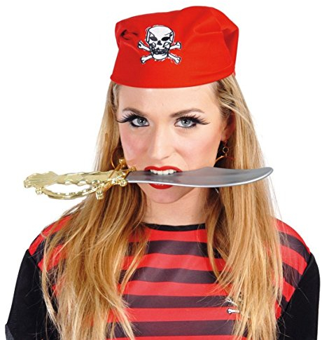 Guirca- Pugnale da Pirata in plastica, Colore Grigio/Dorato, 16685