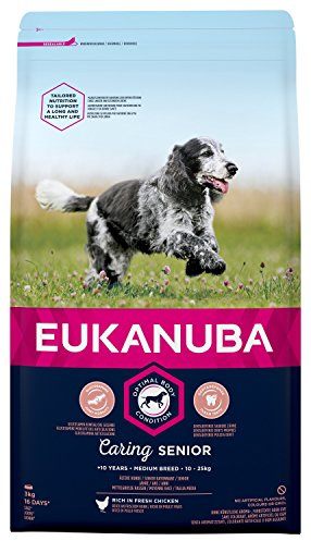 Eukanuba Cibo per Cani Senior con Pollo Fresco per Razze di Taglia Media, Cibo Secco Premium per Cani Anziani, 3 kg