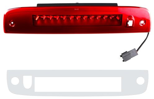 for 2003-2016 Ford Expedition & Lincoln Navigator LED 3rd Third Brake Light High Mount Stop Lamp Chrome Housing Red Lens