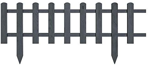 Pannello di recinzione in legno, impermeabile, impregnato – Recinzione anteriore da giardino ornamentale a reticolo (60 x 20 cm, grigio)