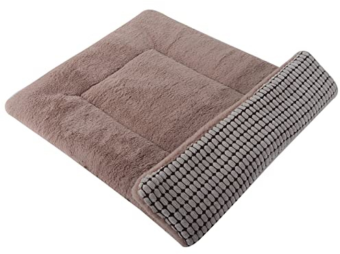 PET SPPTIES Estera de Cama para Perros Cojín Suave y Cálido para Gatos Sofá para Mascotas de Doble Propósito Lavable a Máquina PS085 (90X70 CM, Caqui)