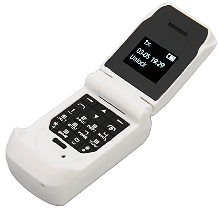 Dpofirs Mini Telefono a Conchiglia, 2G 0,66 Pollici 64x48 Pixel OLED Piccolo Telefono a Conchiglia, 32 MB 64 MB, Audio HiFi, Supporto Bluetooth, Telefono Cellulare a Conchiglia Senior per (Bianco)