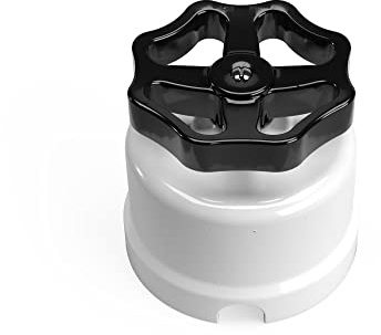 Creative-Cables Interruttore Deviatore in porcellana con manopola – (Bianco con manopola nera, Ø 66,5 mm) – Tensione 250V, Corrente 16A – Certificato CE