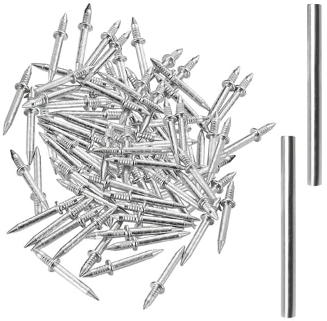 Confezione Da 200 Chiodi A Doppia Testa E 2 Manicotti, Chiodi Per Fissaggio Oggetti, Accessori Hardware, Chiodi Filettati A Doppia Testa Senza Giunture, Accessori Per Mobili
