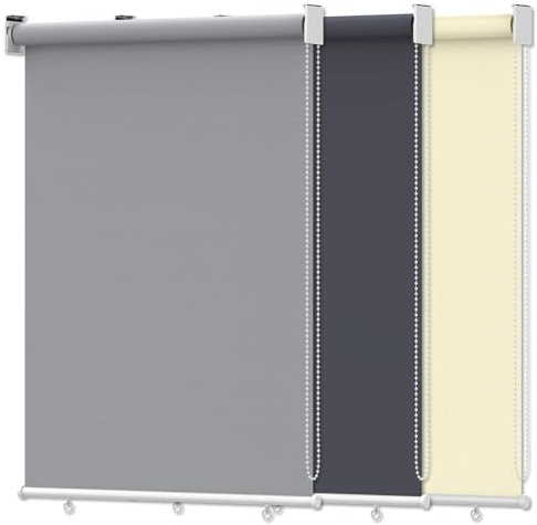 Store Occultant Opaque, Store Enrouleur Thermique Isolant, Rideau Occultant pour Portes et Fenêtres, Protection Intérieurs Solaire et Privée, Installation Simple, Gris, 140x140cm