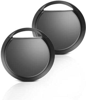 RUIZHI Android Smart Tag - Traceur Air Compatible avec l'application Google Trouver Mon Appareil, Étanche IP67, Android Uniquement, pour étiquettes de Bagage, téléphones, passeports, Noir, 2 pièces