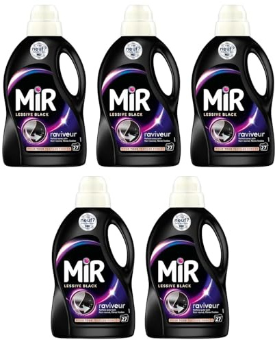 MIR - Lessive liquide Black 27 Lavages - Lot de 5 x 1,350L