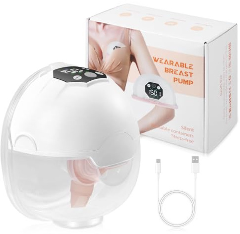 Tire-lait électrique, tire-lait électrique mains libres, 5 modes, 15 niveaux, puissance d'aspiration élevée, tire-lait électrique mains libres portable, 120 minutes