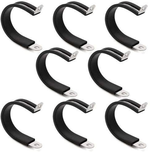 YYIGVMO 8 ST 38mm 304 Rostfritt Stål Gummidämpande Rörklämmor, Gummibelagda P-Klämmor, P-Rörklämmor, för Mjuk rör- Eller Kabelinstallation