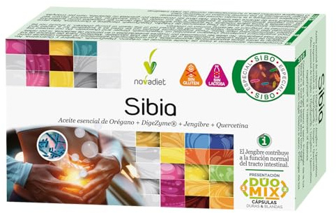 Novadiet - Sibia Complemento Digestivo con Aceite Esencial de Orégano, DigeZyme, Jengibre y Quercetina – Apoyo al Tracto Intestinal y Digestión – 30 Cápsulas