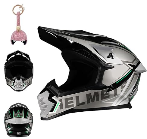Casco Da Motocross Integrale Off-Road Per Adulti E Ragazzi – Casco Per Dirt Bike, ATV, MTB E BMX Con Calotta In ABS, Interno In EPS, Design Traspirante E Omologazione DOT,Q- L (57~58cm)