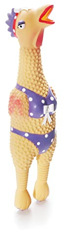 Outward Hound by Charming Pet Squawkers Henrietta Latex Squeaky Rubber Chicken Dog Toy, Funny Interactive Holiday Toy for Dogs, Large Size