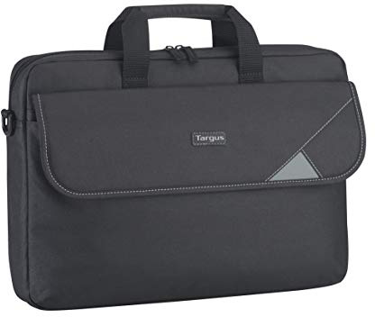 Targus Intellect Mallette pour ordinateur portable 15,6 - Étui pour ordinateur rembourré avec compartiment frontal - Bandoulière réglable - Noir/Gris, TBT239EU