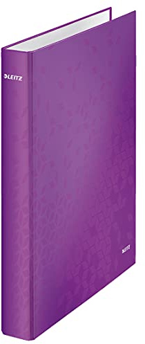 Leitz WOW - Carpeta de anillas plastificada, A4, Violeta, 1 unidad