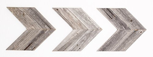 BarnwoodUSA Reclaimed Wood Double Chevron Arrow, Rustic Wall Mount Decor, Weathered Gray Decorations