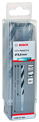 Bosch Professional 10-Piece PointTeQ HSS Twist Drill Bit (for Metal, 8.8 x 81 x 125 mm, Drill Driver Accessories)