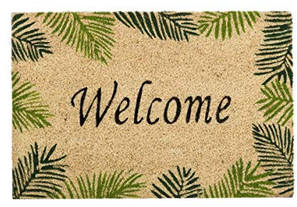 Dcasa Felpudo de Fibra Coco con Antideslizante para la Entrada 60x40 cm - Beige - 40 x 60 cm