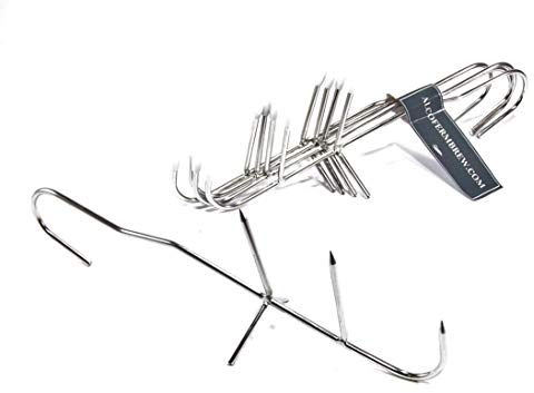 AlcoFermBrew Lot de 5 Crochets -V- en Acier, idéal pour Le fumoir à Viande et Poisson