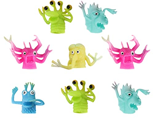 SAFIGLE 8 Fingerpuppen Dehnbare Fingerpuppen Fidget-Spielzeug Fingermonster Taschenfüller Rollenspiel-Spielzeug Partyartikel Lustiges Spielzeug Für Kinder – Zufällige Farbe