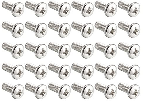 QUARKZMAN M3 Plana Phillips Cruz Cabeza Tornillo x 60uds 304 Inoxidable Acero Sujetadores Pernos para Precisión y Industrial Maquinaria, [6mm Longitud, Plateado Tono]