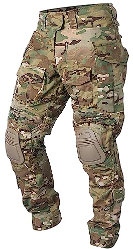 IDOGEAR G3 Kampfhose Herren Taktische Hose mit Knieschützern für Jagdschießen Militär Outdoor Cargohose (as3, Alpha, x_l, Regular, Regular, Multi-camo)