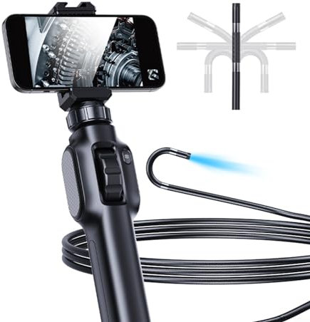 Endoscopio de inspección, cámara endoscópica de giro de para 360° con lente impermeable IP67, rotación bidireccional dedicada, interfaz tipo C (2 metros)