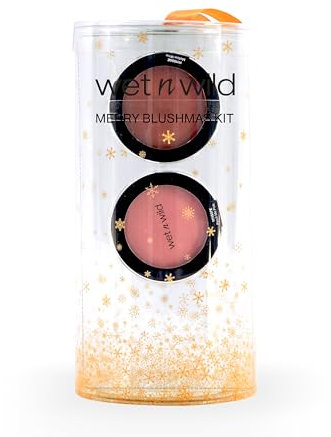 Wet n Wild Merry Blushmas Set, Set Makeup con Blush in Polvere, Blush Costruibile Sheer to Bold, Formula in Polvere Pressata e Vellutata, Colore dall'Aspetto Sano e Uniforme