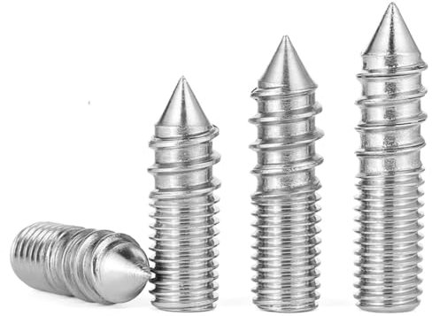 Cilky Metal Screws 5pcs Hanger Bolts M4/M5/M6 Double-ended Threaded Hanger Bolts Double Head Bolts Self-tapping Screw 304 Stainless Steel Wooden Joint Furniture Legs(M6*80)