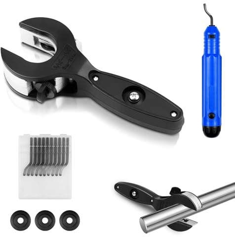 Coupe tube à Cliquet pour Couper 8-29 mm, Coupe tube Multicouche avec 3 Roues de Coupe de Rechange et ébavureur, pour Tubes en Acier Inoxydable Aluminium Plastique et Cuivre