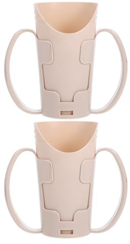 INOOMP Verre Découpe Nasale en Plastique avec Double Poignée, Tasse à Gorgée Contrôlée pour Personne Âgée, Anti-fuite, pour Thérapie Spéciale en Hôpital, Lot de 2