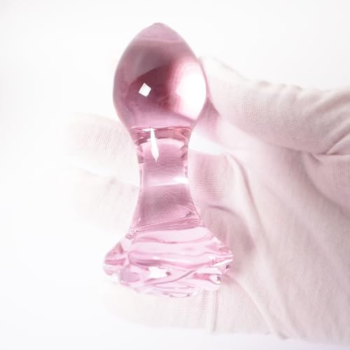 Plug Anal 100mmØ34mm Fond en forme de fleur en Verre Rose | YILUQIFLY Bouchon Anal Glass Débutant pour Stimulation Point G & Prostate,Sextoy Unisexe homme femme couples SM SUBS