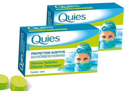 Quies Gehörschutz zum Schwimmen, Silikon, 2 Packungen mit je 3 Paar