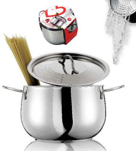 inoxriv PENTOLA ACCIAIO INOX D 20 ANCHE PER INDUZIONE CUOCI E SCOLA LOVE E STORY 4 LT 1 PZ