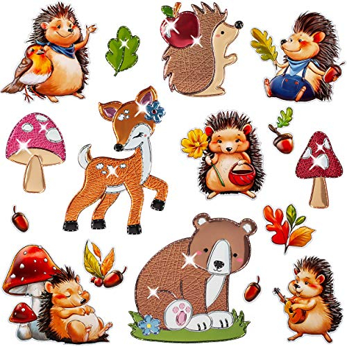 alles-meine.de GmbH 3D Wandsticker freie Motivwahl für Kinder & Erwachsene - 16 TLG. Set - Tier - Igel - REH & Waldtiere - Relief Kunststoff - selbstklebend + wiederverwendba..