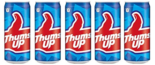 Thums Up Can 300ml (Pack of 5) – Soft Drink – Cold Drink Can – Refreshing – Strong Taste – Thums Up Thunder – Beverages