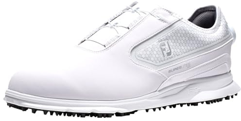 Footjoy Herren Superlites Xp Boa Golfschuh, weiß/silberfarben, 44 EU