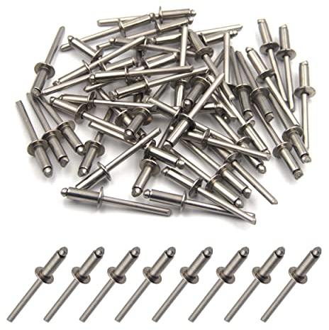 BESTYCHAO 50 remaches ciegos de acero inoxidable 304 (4 mm x 12 mm)